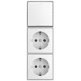 Busch-Jaeger 2601/6/20/2 EAPBJ-524 Kombination Wippschalter Aus/Wechselschaltung SCHUKO® Doppelsteckdose Safety+, 2TKA00005544