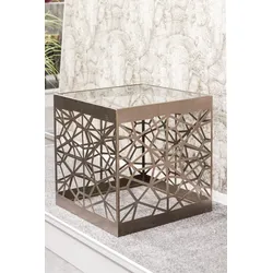 Beistelltisch HAKU, braun (antikbronze), B:50cm H:50cm T:50cm, Tische