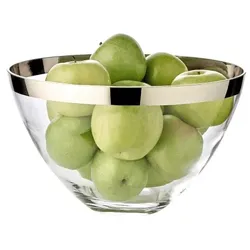 EDZARD Schale Dekoschale Holly, mundgeblasenes Kristallglas mit Platinrand, Durchmesser 30 cm