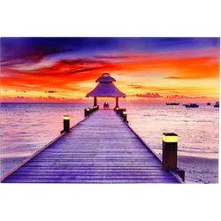Glasbild T116, Wandbild Poster Motiv, 40x60cm ~ Steg