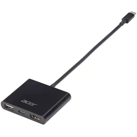Acer 3-in-1 USB Type C HDMI-Adapter 10 cm Schwarz