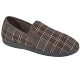 Sleepers - Herren Hausschuhe "Dale", Kariert DF2161 (47 EU) (Braun) - Braun - 47