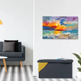 Relaxdays Sitzbank, Stauraum, Kunstleder, faltbar, gepolstert, Flur, Schlafzimmer, HBT 37,5 x 76,5 x 38,5 cm, dunkelgrau