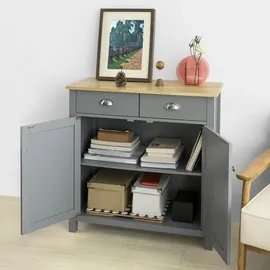 SoBuy Sideboard Kommode Küchenschrank Flurschrank Grau FSB25-HG