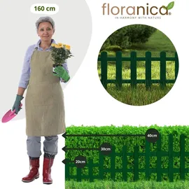 Floranica 4 Stk. Zierzaun aus Holz 100 x 40 cm Grün imprägniert Steckzaun als Beeteinfassung Rasenkante Tierzaun Bauernzaun - Grün
