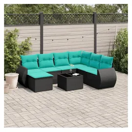 vidaXL Gartensofa-Set 8-tlg. Loungesofa schwarz