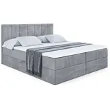 altdecor Boxspringbett 200 x 200 cm H3 Grau