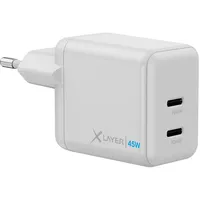 XLayer 45W dual USB C Ladegerät Power Delivery Schnellladen ipad iPhone 15 14 13 Mini 13 Pro Max 12 11 SE XS Android geräte Tabs Power Adapter Ladeadapter Ladestecker Netzteil Charger Kabel (Weiß)