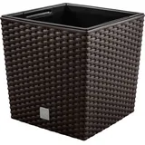 Blumentopf + Einsatz Blumenkübel Rattan-Optik RATO LOW DRTS400L Umbra
