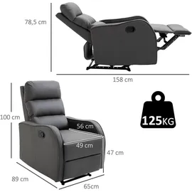 Homcom Relaxsessel, mit Liegefunktion, 160° Neigebar