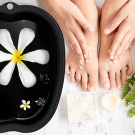 Relaxdays Fußbadewanne, schwarz