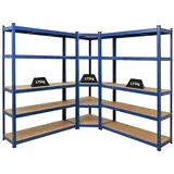 Proregal Mega Deal 1 x Eckregal & 2x Schwerlastregal Ragnar HxBxT 180 x 190 x 40 cm Fachlast 175 kg Blau Kellerregal Steckregal Garagenregal