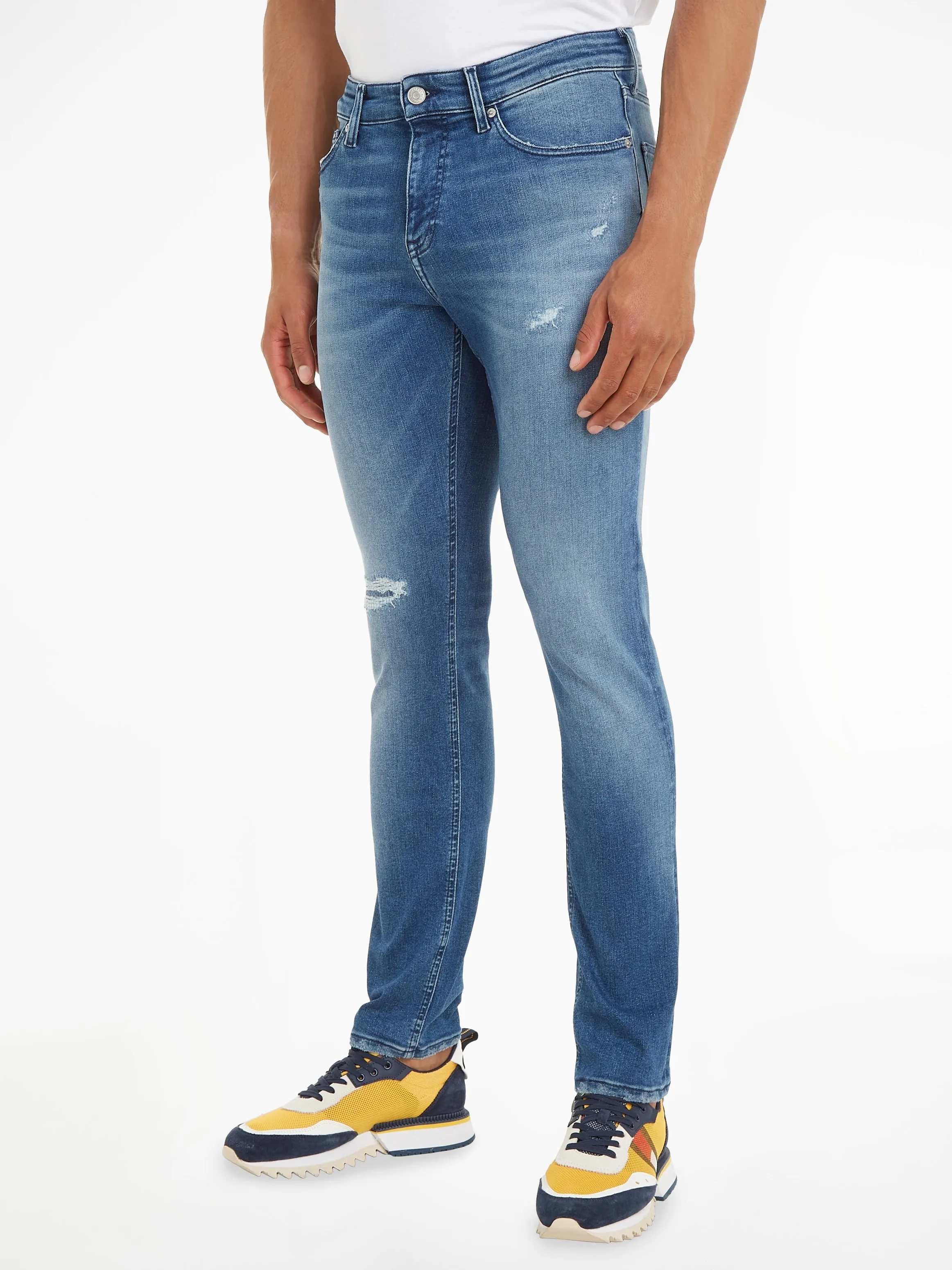 Slim-fit- »SCANTON SLIM«, mit Abrieb- und Destroyeddetails, Gr. 30 - Länge 34, Denim Medium, , 88171137-30 Länge 34