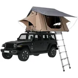 Swiss Outdoor Dachzelt ROOFI-10A, Personen: 2 (Set, 1 x Dachzelt, 1 x Vorzelt, 1 x Teleskopleiter, 1 x Transporttasche), Aluminiumrahmen, inklusive Matratze, sehr geräumig grau