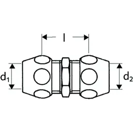 Schell Gerade-Doppel-Verschraubung DN 10, G 3/8 AGxG 3/8 AG, d 10mm, vc