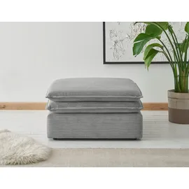Home Affaire Hocker PIAGGE, Hochwertiger Cord, passend zum Loveseat PIAGGE grau