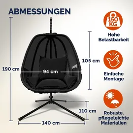 CASARIA Hängesessel XXL Grau