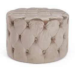 Pouf Lorella in Samt-Optik, Taupe