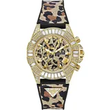 GUESS Damen Armbanduhr 40th Anniversary Special Edition Leopard Gold-Ton GW0814L3