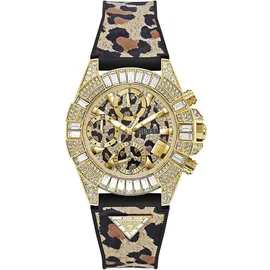 GUESS Damen Armbanduhr 40th Anniversary Special Edition Leopard Gold-Ton GW0814L3