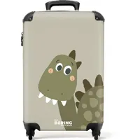 noboringsuitcases Kinderkoffer Dinosaurier 4-Rollen Cabin 55 cm / 20 l grün/grau