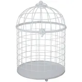 Grafelstein Dekoobjekt Deko-Vogelkäfig HEDWIG weiß aus Metall H31cm im modernen Landhausstil
