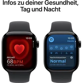 Apple Watch Series 10 GPS + Cellular 46 mm Titangehäuse natur Sportarmband steingrau S/M