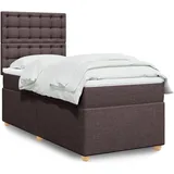 vidaXL Boxspringbett mit Matratze Dunkelbraun 140x200 cm Stoff