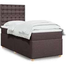 vidaXL Boxspringbett mit Matratze Dunkelbraun 140x200 cm Stoff