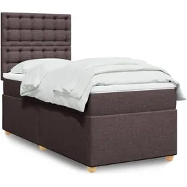 vidaXL Boxspringbett mit Matratze Dunkelbraun 140x200 cm Stoff