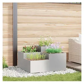 vidaXL Pflanzkübel 100 x 100 x 48 cm Silber