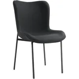 Tectake tectake® Polsterstuhl, Tessa pro StückWebstoff schwarz/schwarz