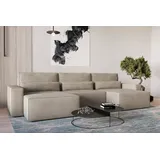 moeblo Eckcouch Cord U-förmig 2-Sitzer Beige