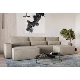 moeblo Eckcouch Cord U-förmig 2-Sitzer Beige