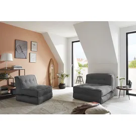 INOSIGN »Pia« Loungesessel in 2 Größen, mit Schlaffunktion und Pouf-Funktion. grau