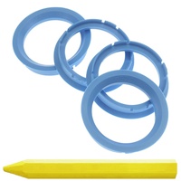 4X Zentrierringe 70,0 x 57,1 mm Hellblau Felgen Ringe + 1x Reifen Kreide Fett Stift