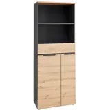 Innostyle Memphis Aktenschrank 75 x 38 x 197 cm braun/grau