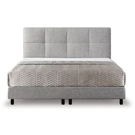 V6 Boxspringbett Modell 213 mit Taschenfederkernmatratze-25cm - Grau