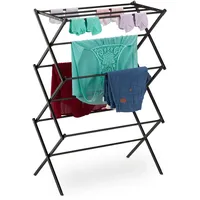 Relaxdays Wäscheständer klappbar, 11 Stangen, 6 Ebenen, HBT: 105x73x37