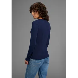 FLASHLIGHTS Langarmshirt Packung, 2er- Pack, 2: Stk. sehr figurbetonte Passform, gekräuselter Ausschnitt, Gr. 50, marine, grau melange, , 99386842-50