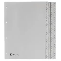 HETZEL Register A4 1-100 grau 721311