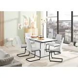 Hela Essgruppe »Ariana«, (Set, 7 tlg., 1 Tisch / 6 Stühle), ausziehbar 120 -160 cm, bezug waterfree oder Webstoff, grau