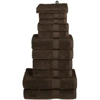 VidaXL 12-tlg. Premium-Handtuch-Set SOLUND Braun 600 g/m2, OEKO-TEX zertifiziert