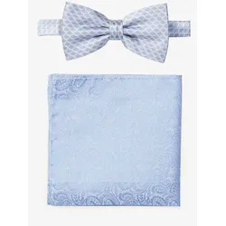 Fliege MONTI, Damen, hellblau paisley, Seide, gemustert, klassisch,casual, Fliegen, imit farblich passendem Einstecktuch