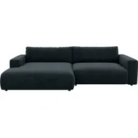 Ecksofa MUSTERRING "LUCIA L-Form", schwarz (schwarz samt), B:296cm H:81cm T:190cm, Flachgewebe VALMONT (60% Baumwolle/40% Leinen);Leder PURO, pigmentiertes Leder;Microfaser CRONA (100% Polyester);Flachgewebe FLORIS (100% Polyester);Leder BAX, pigmentiertes Leder, Sofas, Ecksofa