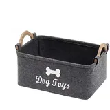 Filz Aufbewahrungskorb Für Haustierspielzeug, Haustier Spielzeug Organizer Box, Faltbare Spielzeugkiste Für Hund Mit Griff Für in Dem Tierbedarf Und Haustierspielzeug Aufbewahrt Werde (Dunkelgrau)