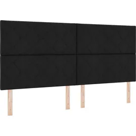 vidaXL Kopfteil Schwarz 200 cm Stoff 3338555
