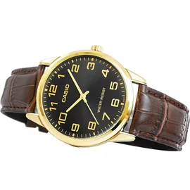 Casio Herren-Armbanduhr Analog Quarz Leder MTP-V001GL-1
