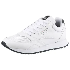 Tommy Hilfiger Sneaker TOMMY HILFIGER "NEW RUNNER EVA LTH ESS", Herren, Gr. 43, weiß, Leder, Lederimitat, Schuhe Sneaker, Freizeitschuh, Halbschuh, Schnürer mit sportiver Lochung