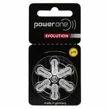 Power one PowerOne Evolution Hörgerätebatterien Größe 10 – 1,45 V Zinkluft mit verbesserter Akkulaufzeit (6 Batterien)